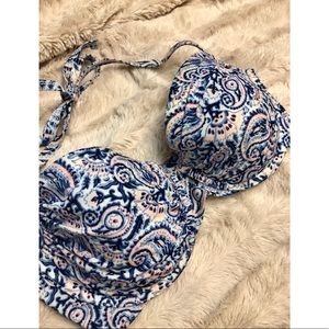Victoria’s Secret Swim Top: Blue Paisley + Keyhole